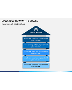 Upward Arrow with 5 Stages PPT slide 1
