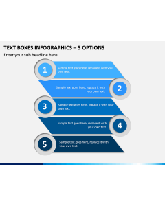 Text Boxes Infographics – 5 Options PPT slide 1