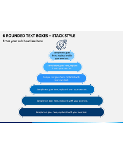 6 Rounded Text Boxes – Stack Style PPT slide 1