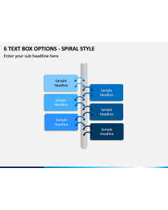 6 Text Box Options - Spiral Style PPT slide 1