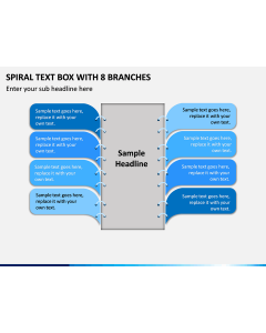 Spiral Text Box with 8 Branches PPT slide 1
