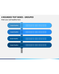 4 Rounded Text Boxes - Grouped PPT slide 1