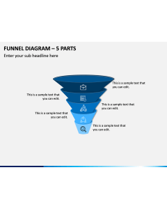 Funnel Diagram – 5 Parts PPT Slide 1