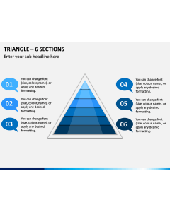 Triangle – 6 Sections PPT Slide 1