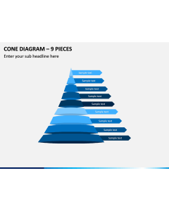 Cone Diagram – 9 Pieces PPT Slide 1