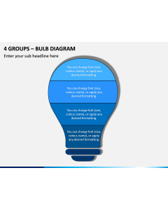 4 Groups - Bulb Diagram PPT Slide 1