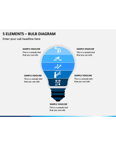 5 Elements - Bulb Diagram PPT Slide 1