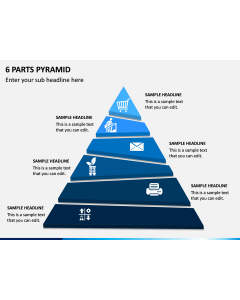 6 Parts Pyramid PPT Slide 1