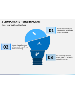 3 Components - Bulb Diagram PPT Slide 1