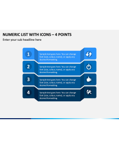 Numeric List With Icons - 4 Points PPT Slide 1