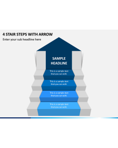 4 Stair Steps With Arrow PPT Slide 1