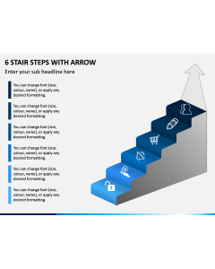 6 Stair Steps With Arrow PPT Slide 1