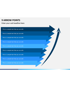 9 Arrow Points PPT Slide 1