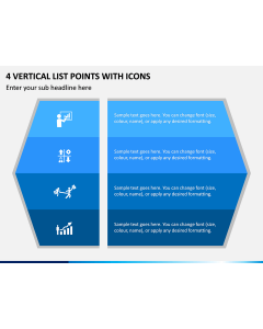 4 Vertical List Points With Icons PPT Slide 1