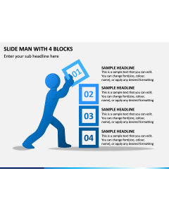 Slide Man With 4 Blocks PPT Slide 1