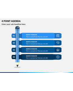 4 Point Agenda PPT Slide 1