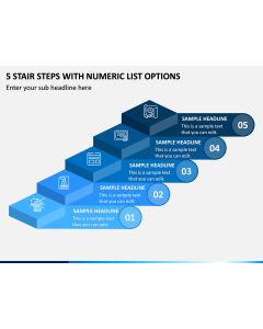 5 Stair Steps With Numeric List Options PPT Slide 1