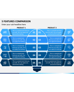 5 Features Comparison PPT Slide 1