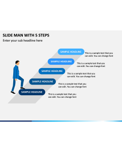 Slide Man With 5 Steps PPT Slide 1