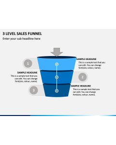 3 Level Sales Funnel PPT Slide 1