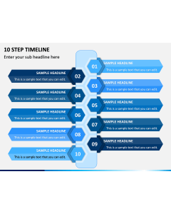 10 Step Timeline PPT Slide 1