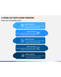 5 Items List With Hand Pointers PPT Slide 1