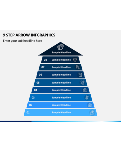 9 Step Arrow Infgraphics PPT Slide 1