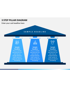 3 Step Pillar Diagram PPT Slide 1