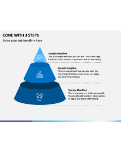 Cone with 3 Steps PPT Slide 1