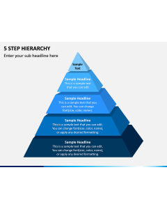 5 Step Hierarchy PPT Slide 1