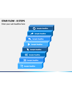 Stair Flow - 8 Steps PPT Slide 1