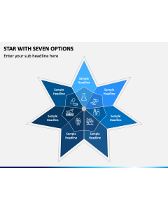Star with Seven Options PPT Slide 1