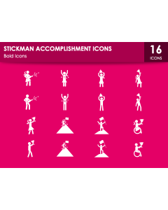 Stickman Accomplishment Icons PPT Slide 1