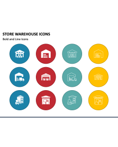 Store Warehouse Icons PPT Slide 1