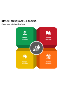 Stylish 3D Square - 4 Blocks PPT Thumbnail