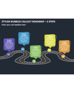 Stylish Bubbles Callout Roadmap - 5 Steps PPT Thumbnail