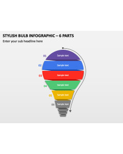 Stylish Bulb Infographic - 6 Parts PPT Thumbnail