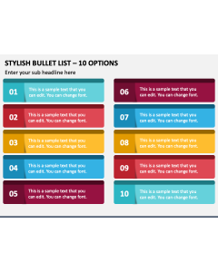 Stylish Bullet List - 10 Options PPT Slide 1