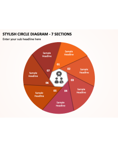 Stylish Circle Diagram - 7 Sections PPT Thumbnail