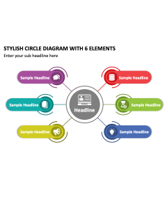 Stylish Circle Diagram with 6 Elements PPT Slide 2