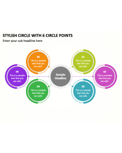 Stylish Circle with 6 Circle Points PPT Thumbnail