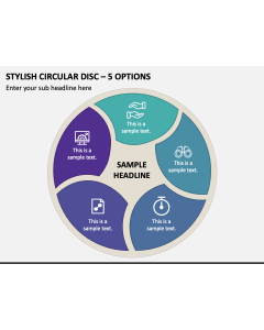 Stylish Circular Disc - 5 Options PPT Slide 1