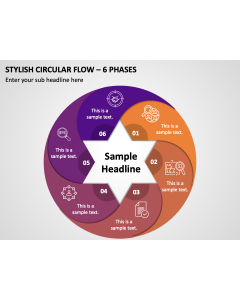 Stylish Circular Flow - 6 Phases PPT Thumbnail