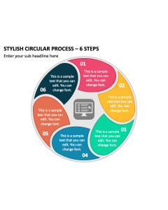 Stylish Circular Process - 6 Steps PPT Slide 2