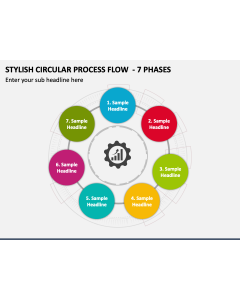 Stylish Circular Process Flow  - 7 Phases PPT Slide 1
