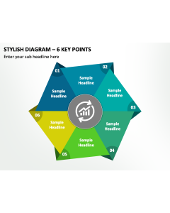 Stylish Diagram - 6 Key Points PPT Slide 2