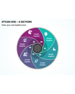 Stylish Disc - 6 Sections PPT Thumbnail