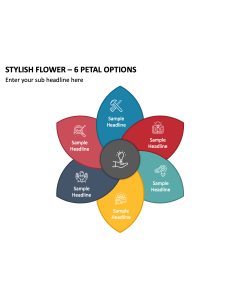 Stylish Flower - 6 Petal Options PPT Thumbnail