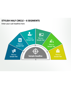 Stylish Half Circle - 6 Segments PPT Slide 2