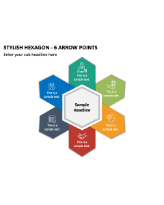 Stylish Hexagon - 6 Arrow Points PPT Thumbnail
